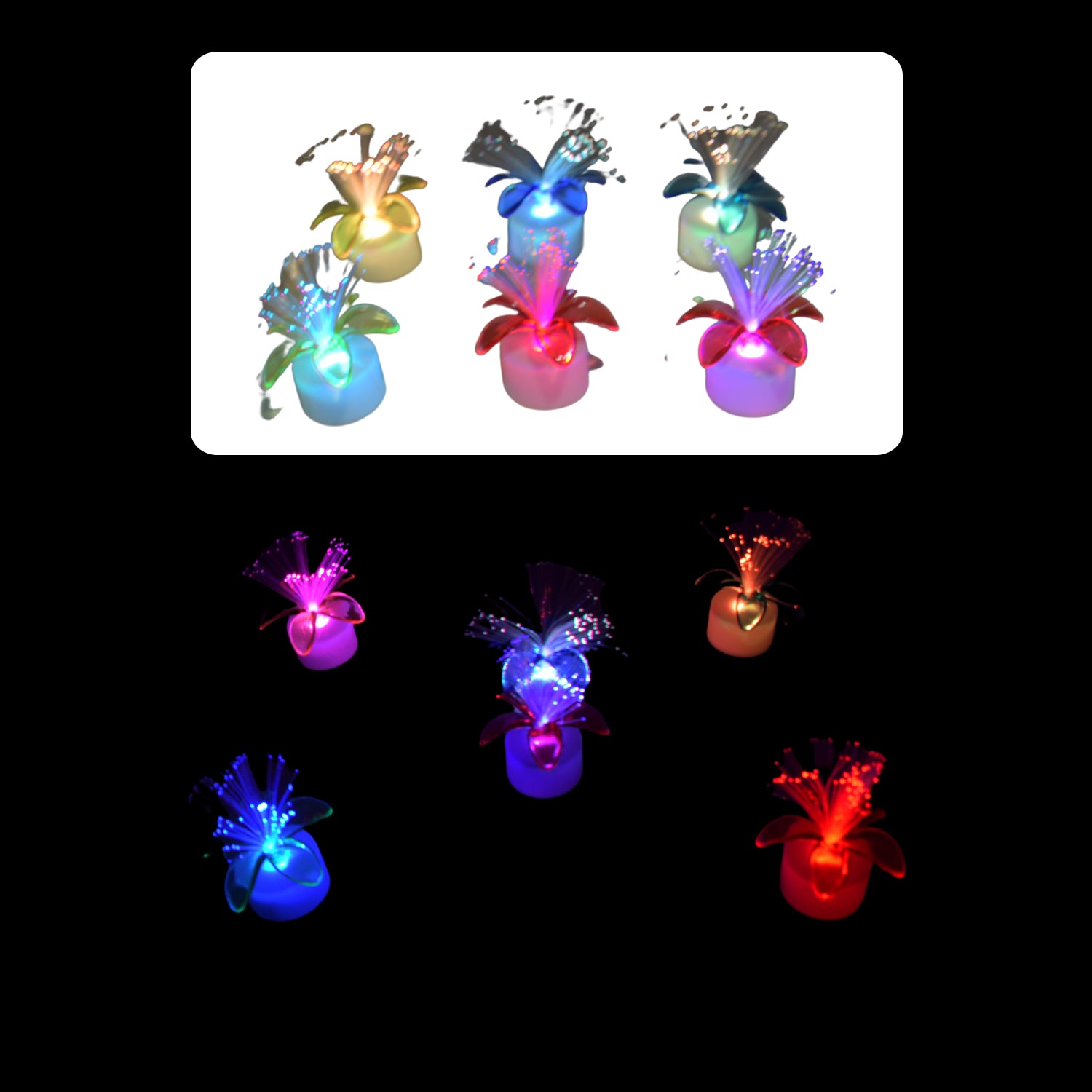 6237a Fiber Optic Light Mini Color Change Led Table Centerpieces  Light Up Candle - Pack Of 6 6237a Fiber Optic Light Mini Color Change Led Table Centerpieces  Light Up Candle - Pack Of 6